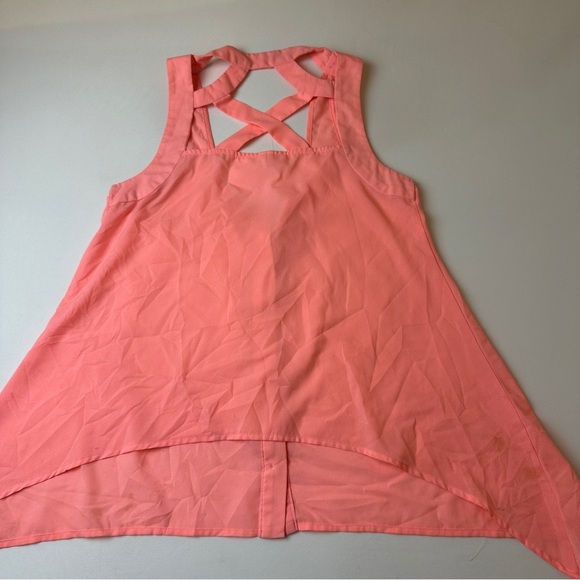 Studio Y Tank Top Womens Small Button Front Sleeveless Criss Cross Back Flowy - Picture 10 of 11